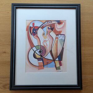 Alfred Gockel Wild Party II Abstract Jazz Art Print, Framed & Matted, 18x22